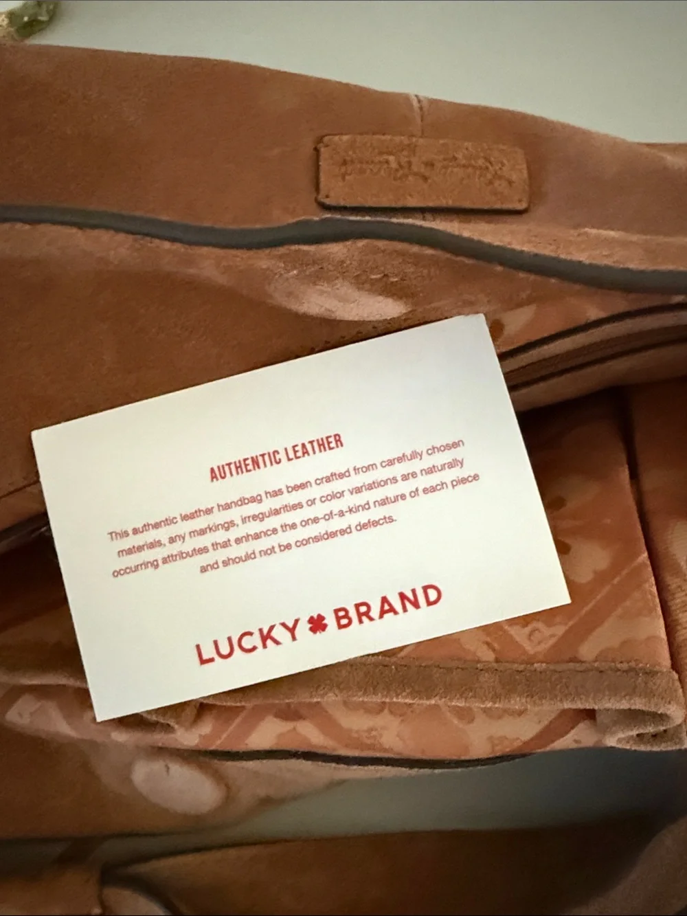 Lucky Brand Suede Drawstring Hobo — Rust